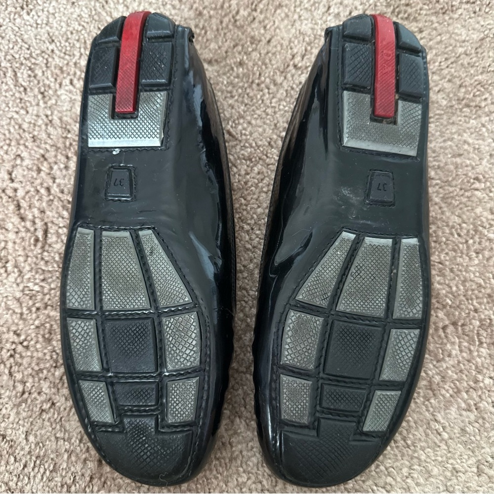 PRADA Black Patent Leather Moccasins Slip On Loafers - Picture 8 of 12